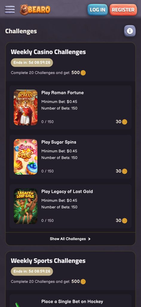 bearo-casino-challenges