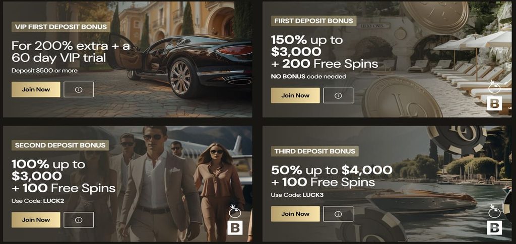 luckyones casino bonuses