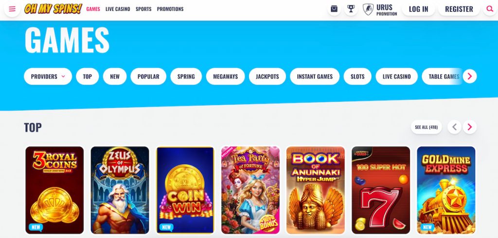 OhMySpins Games